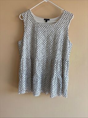 Sami & Jo White Tank Top with Black Polka Dots